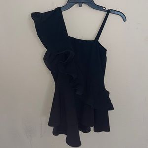 Black Ruffle Blouse